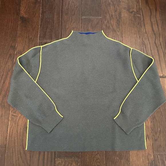 EUC! Tory Burch Sport Double Face Wool Mock Neck - Size M - Winter Olive - Picture 4 of 8